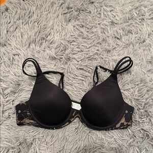 Aerie Black and Tan Lace Bra